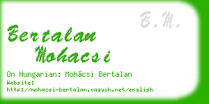 bertalan mohacsi business card