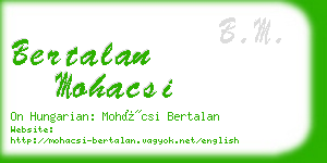 bertalan mohacsi business card